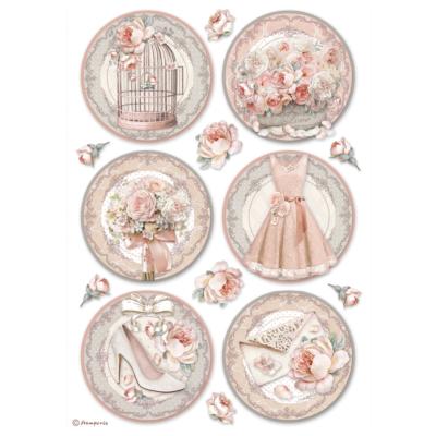  Papel Arroz   Stamperia A-4  You and me  circulos
