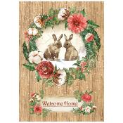 Papel Arroz  Stamperia A-4 Romantic Home for the Holidays Welcome Home