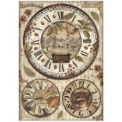  Papel Arroz   Stamperia A-4 coffee and chocolate relojes