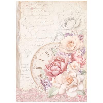 Papel Arroz   Stamperia A-4 Romance forever reloj