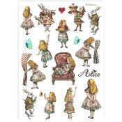 Papel de Arroz Alice elementos Stamperia A-4 