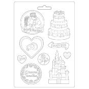 Stamperia Soft Mould A4 Sleeping beauty castillo y pastel