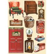 Apliques de madera Stamperia A5   Romantic Home for the Holidays