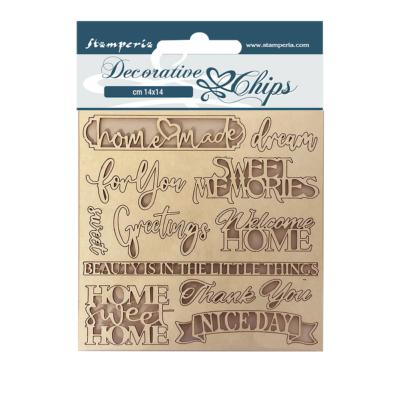 Decorative Chips Stamperia 14x14  cms. Casa Granada mensajes