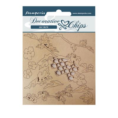 Decorative Chips Stamperia 14x14  cms. Flor Navidad