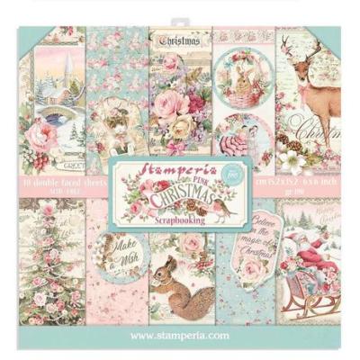 Coleccion Papeles Scrap  Stamperia 15.24x14.24 Pink Christmas