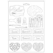 Stamperia Soft Mould A4 Atelier tags