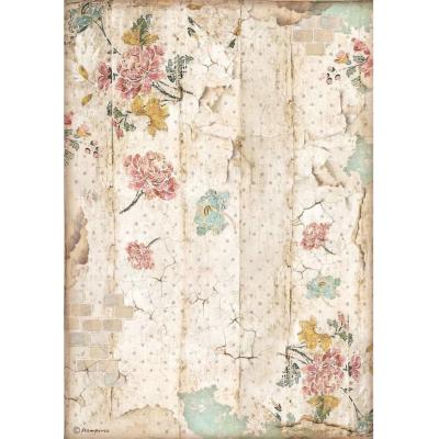  Papel Arroz Stamperia A-4 Alice textura muro