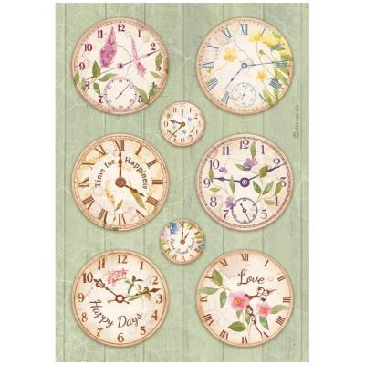  Papel Arroz  Stamperia A-4 Create happiness welcome home relojes