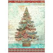  Papel Arroz   Stamperia A-4 Christmas Greetings Arbol