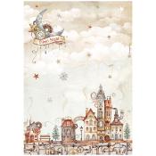 Papel de Arroz Gear up for christmas casas stamperia