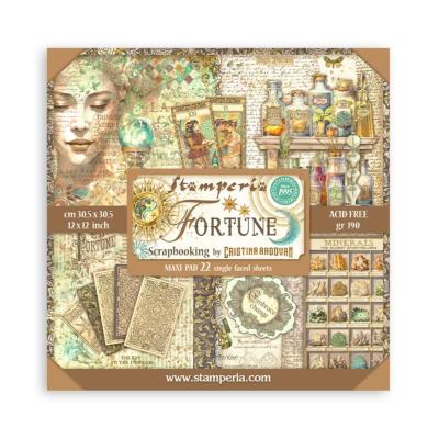 Maxi Block  Papeles Scrap  Stamperia 30 x30 1 hoja Fortune