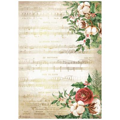  Papel Arroz  Stamperia A-4 Romantic Home for the Holidays Musica
