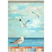  Papel Arroz  Stamperia A-4 Blue dream gaviota