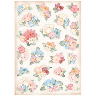  Papel Arroz  Stamperia A-4 Create happiness oh la la flores