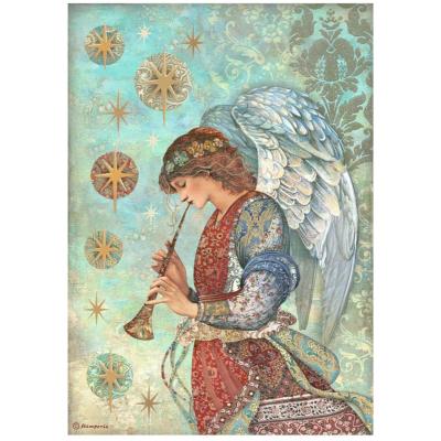  Papel Arroz   Stamperia A-4 Christmas Greetings Angel