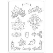 Stamperia Soft Mould A4   Magic Forest hojas y candados