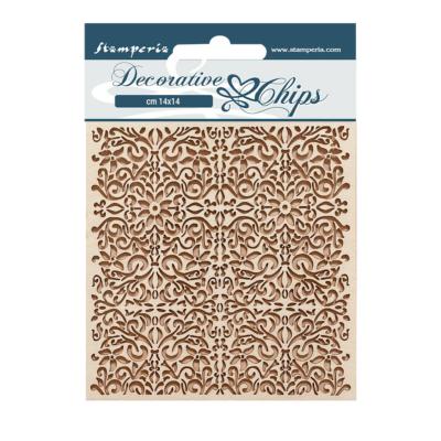 Decorative Chips Stamperia 14x14  cms. Vintage Library Patron 