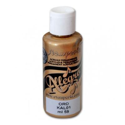 Pintura acrilica Allegro Stamperia Gold metallic