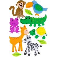 Figuras Goma EVA Adhesiva 3D Animales Selva