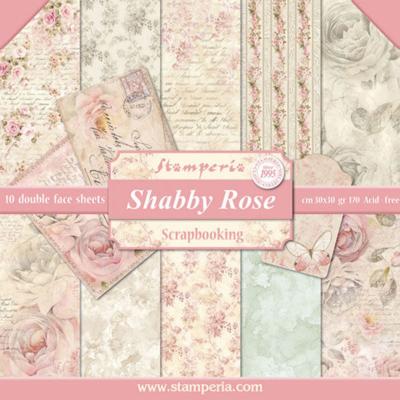 kit de Papeles Scrap  Shabby Rose Stamperia 30 x30
