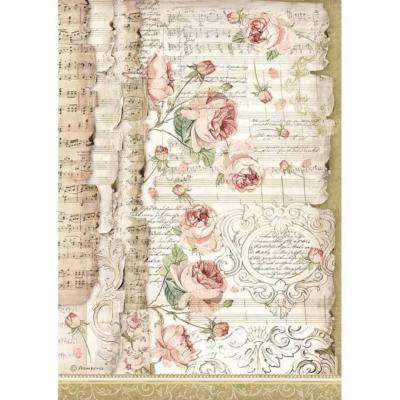  Papel Arroz Roses and music Stamperia A-4