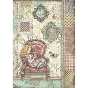  Papel Arroz  Stamperia A-4 Alice on the Chair