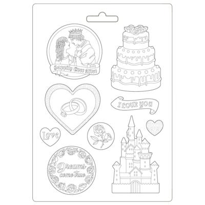Stamperia Soft Mould A4 Sleeping beauty castillo y pastel