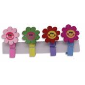 Mini pinzas de madera decoradas flores
