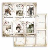 Hoja Stamperia 30X30  Romantic Horses Caballo Tarjetas