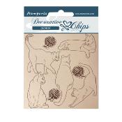 Decorative Chips Stamperia 14x14  cms. Provence  gatos con ovillos