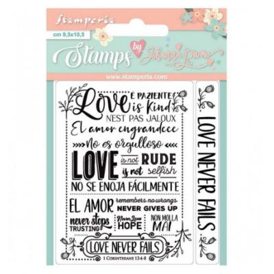 Sellos Acrilico Stamperia Love never fails 9,5X10,5CM