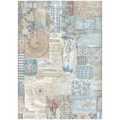 Papel de Arroz Silent Sea Textura Stamperia A-4