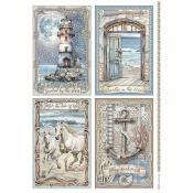Papel de Arroz Silent Sea Cartas Stamperia A-4