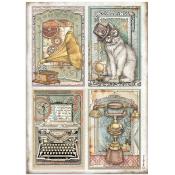  Papel Arroz  Stamperia A-4   Lady Vagabond Lifestyle 4 tarjetas
