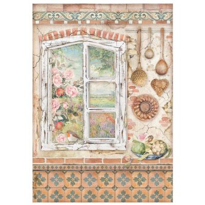  Papel Arroz   Stamperia A-4 Casa Granada  ventana