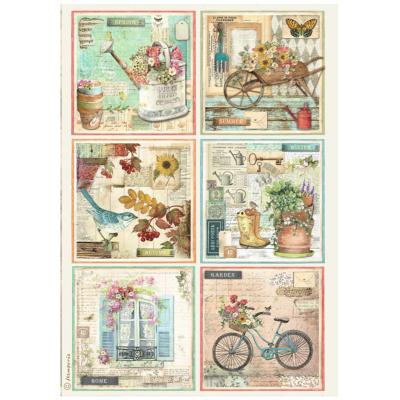 Papel de Arroz Garden Stamperia A-4 tarjetas