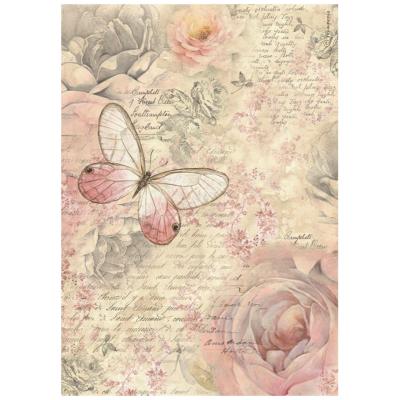 Papel de Arroz Shabby Rose Stamperia A-4 mariposas
