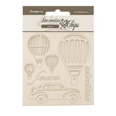 Decorative Chips 14x14 cms Stamperia Timeless Globos Aerostaticos