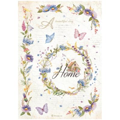  Papel Arroz  Stamperia A-4 Create happiness welcome home guirnalda