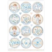 Papel de Arroz Baby boy circulos Stamperia A-4 
