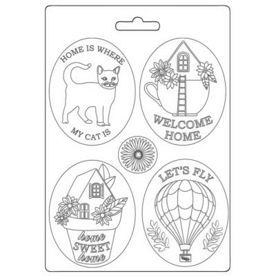 Stamperia Soft Mould A5 Create Happiness Welcome tarjetas