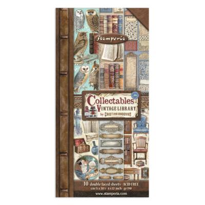 Collectables Stamperia 10 hojas 15x30.5 cms. Vintage Library