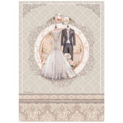  Papel Arroz   Stamperia A-4  You and me  vestido de novia
