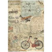 Papel Arroz   Stamperia A-4 Around the World Bicycle