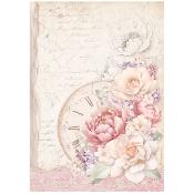  Papel Arroz   Stamperia A-4 Romance forever reloj