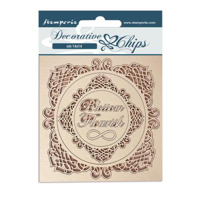 Decorative Chips Stamperia 14x14  cms. Romantic Garden House marcos