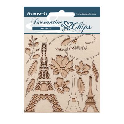 Decorative Chips Stamperia 14x14  cms. Create happines Tour Eiffel