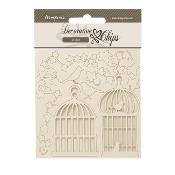 Decorative Chips 14x14 cms Stamperia Golden Harmony jaulas