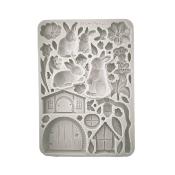 Stamperia Silicone mold A5 Conejo y flores